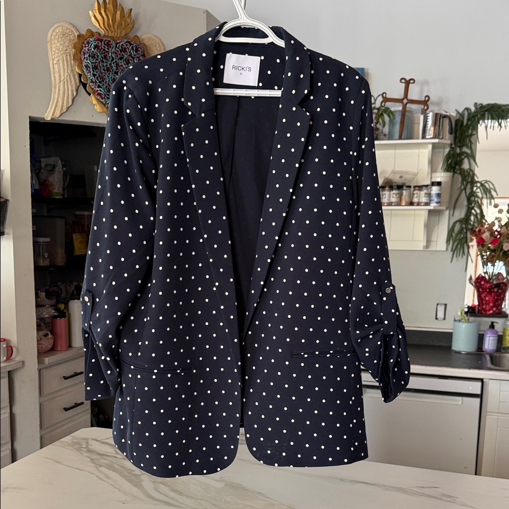 Ricki's Navy Polka Dot Blazer